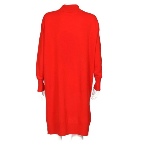DEMYLEE 100% Cashmere Red Turtleneck Kickback Sweater Dress size XS /174 - Picture 4 of 6
